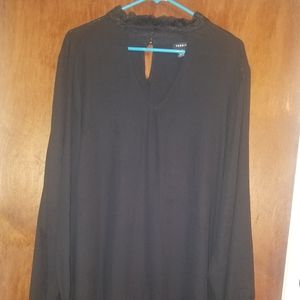 Beautiful black Torrid Blouse with lace detail